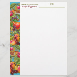 Bird fruit personalized recipe letterhead