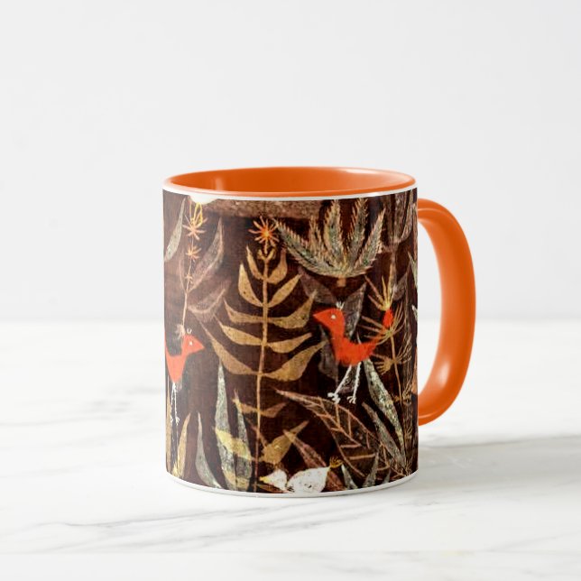 Bird Garden, colourful abstract art by Paul Klee, Mug (Front Right)