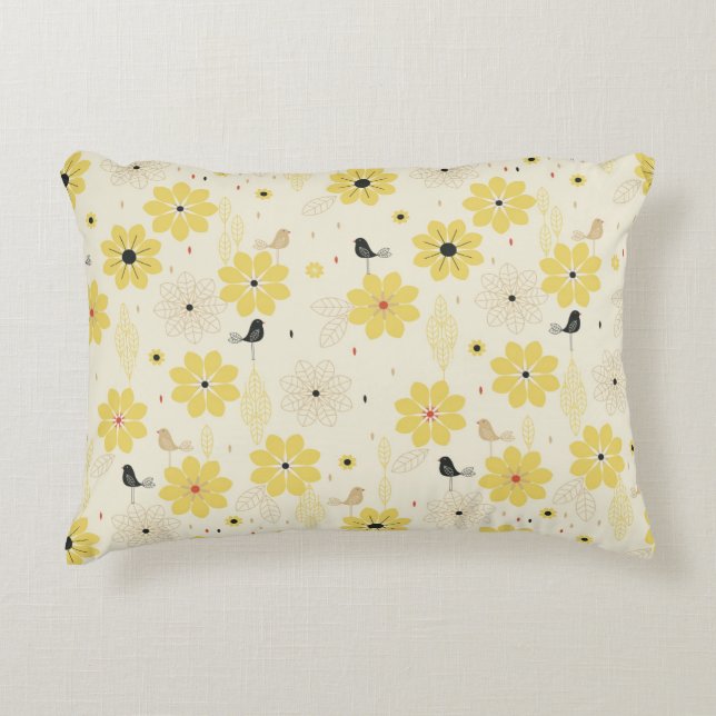 Bird Garden Decorative Pillow (Front)
