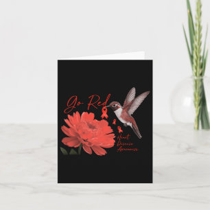Bird Go Red For Women Heart Disease Month Awarenes Card