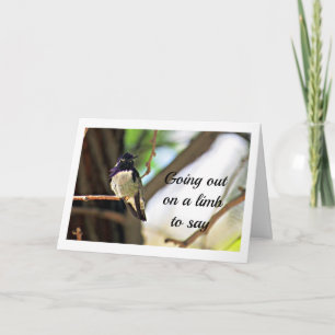 BIRD GOES OUT ON A LIMB TO SAY HAPPY 50th BIRTHDAY Card