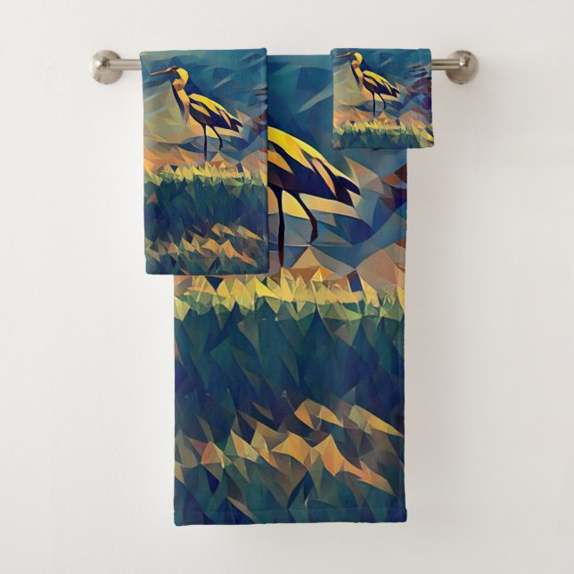 Bird Gone Fishing Bath Towel Set (Insitu)