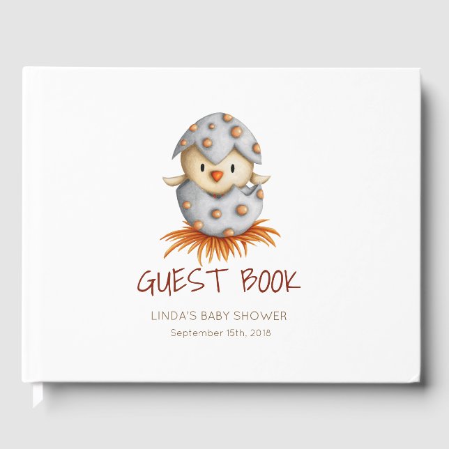 Bird hatching Baby Shower Guest Book (Front)