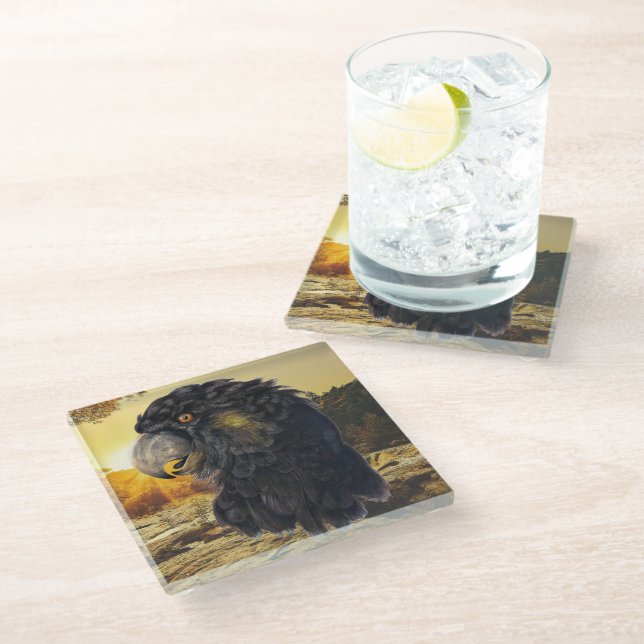 Bird Head Glass Coaster (Angled)