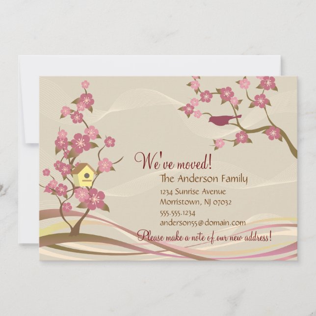 Bird House Moving Faire-part plat Gris (Devant)