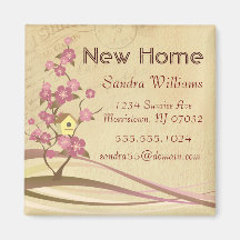 Bird House New Home Announcement Custom Magnet