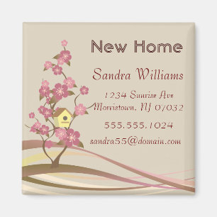 Bird House New Home Announcement Custom Magnet