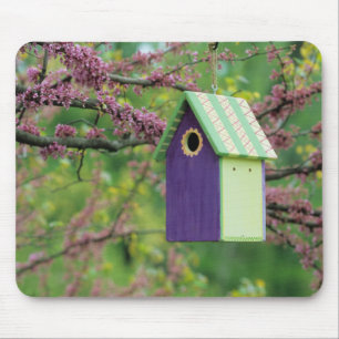 Bird House On A Redbud Tree Mouse Pad