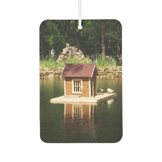 Bird house with pond and alphine slide air freshener (Front)