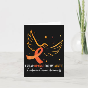 Bird I Wear Orange For My Auntie Leukaemia Cancer  Card