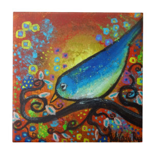 Bird III~Days End Tile Coaster