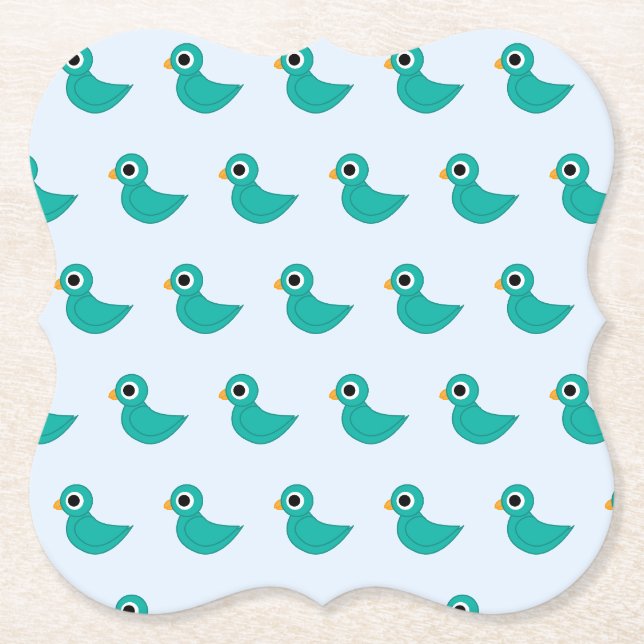 Bird Illustration Paper Coaster (Front)