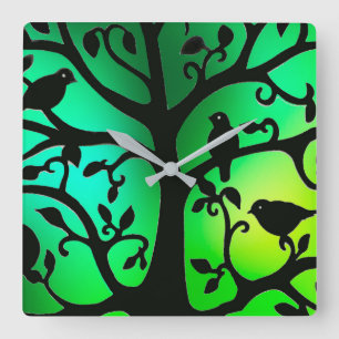 Bird image for Round-Large-Wall-Clock Square Wall Clock
