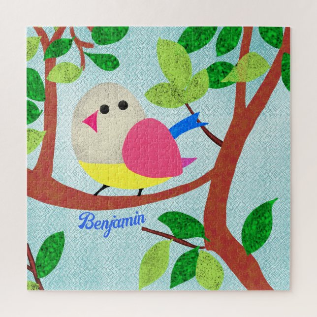 Bird in a tree jigsaw puzzle (Vertical)