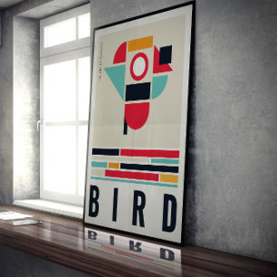 Bird in art of Bauhaus. Poster