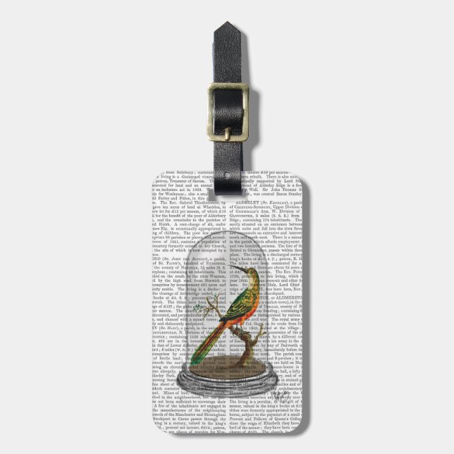Bird In Bell Jar Luggage Tag (Front Vertical)