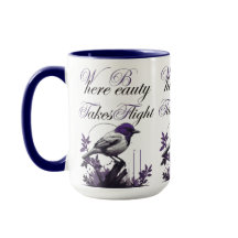 Bird in Bloom | Purple and Grey Harmony