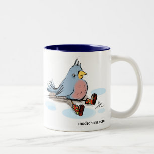 Bird in Boots Two-Tone Coffee Mug