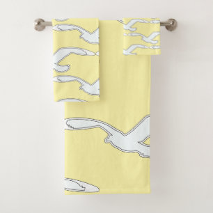 Bird In Flight Bath Accessory Yellow    Bath Towel Set