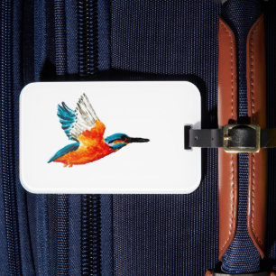 Bird in Flight Flying Kingfisher Luggage Tag
