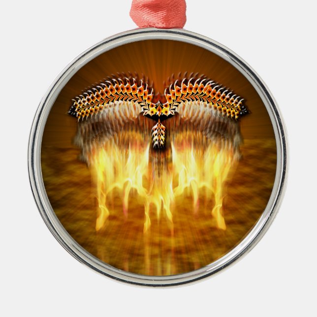 Bird in Flight Metal Ornament (Front)