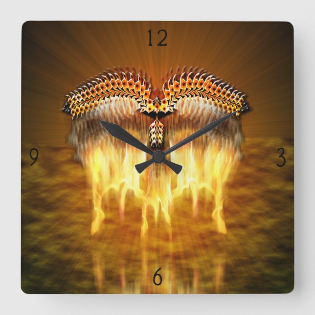Bird in Flight Square Wall Clock (Front)