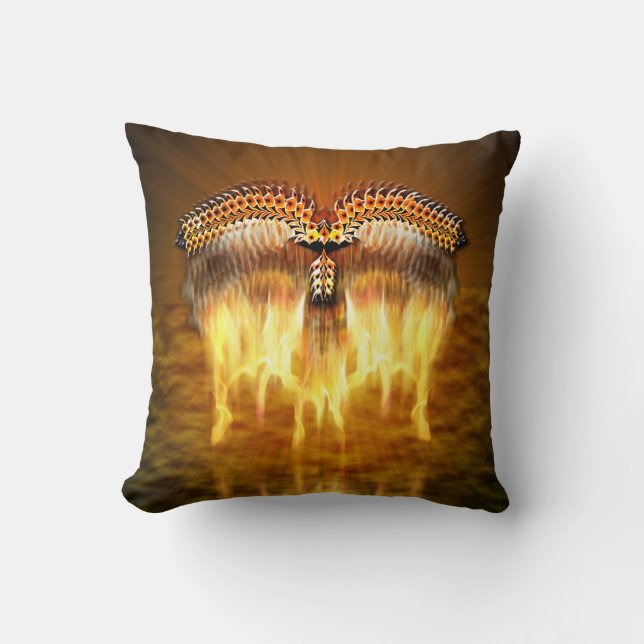 Bird in Flight Throw Pillow (Front)