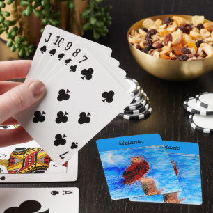 Bird in Moonlight Owl Personalized Playing Cards