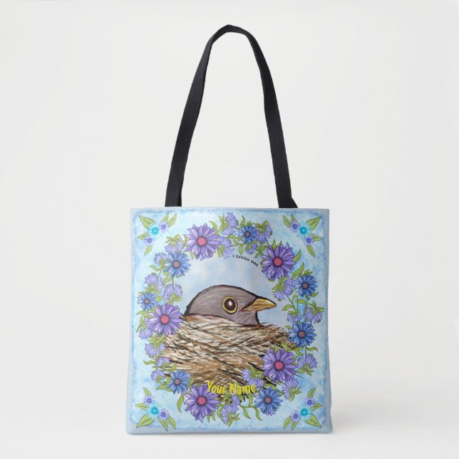 Bird In Nest all over  tote bag (Front)