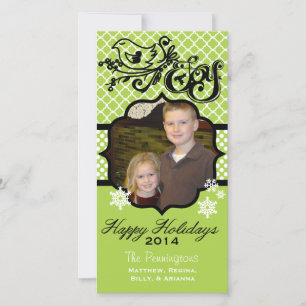 Bird Joy Green Joyeux Carte photo de vacances