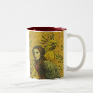 Bird Lady Mutant Design Two-Tone Coffee Mug