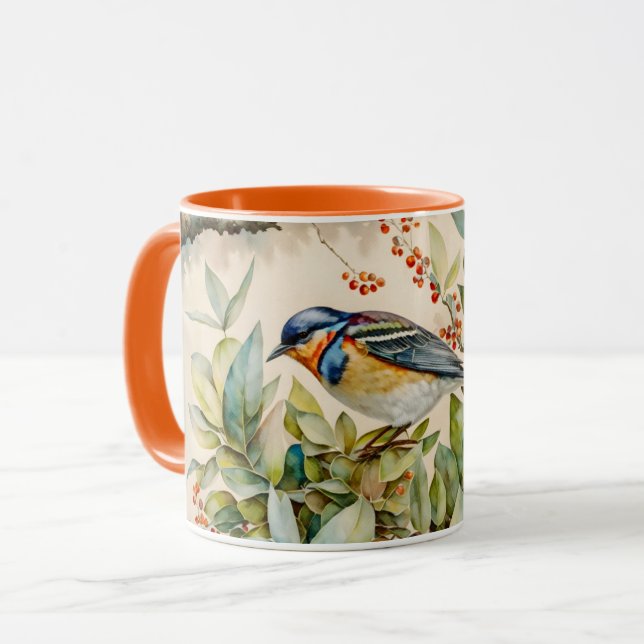 Bird Lover Bird Art Mug Cup (Front Left)