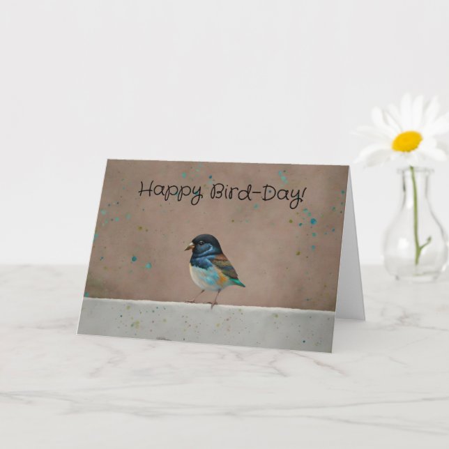 Bird Lover Birder Whimsical Pun Funny Birthday Card (Small Plant)
