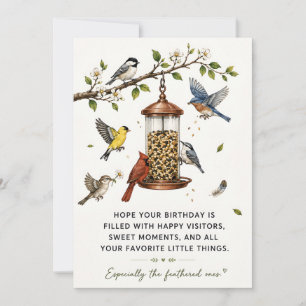 Bird Lover Card   Funny Bird Feeder Birthday Card