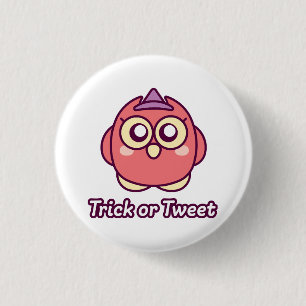 Bird Lover Halloween Cute Owl Witch 1 Inch Round Button
