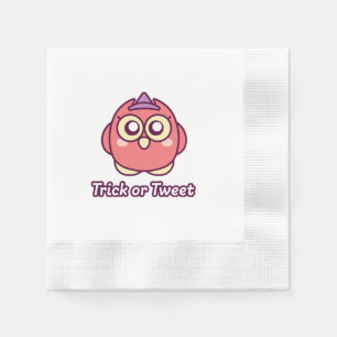 Bird Lover Halloween Cute Owl Witch Napkin