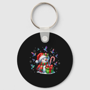 Bird Lover Hummingbirds Snowman Santa Hat Christma Keychain