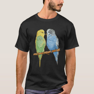 Bird Lover Parakeet Lovers sweet birding, cool ret T-Shirt