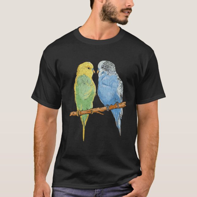 Bird Lover Parakeet Lovers sweet birding, cool ret T-Shirt (Front)