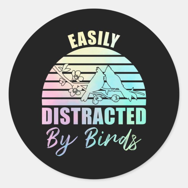 Bird Lover Pastel Goth Cute Birds Couple Birding Classic Round Sticker (Front)