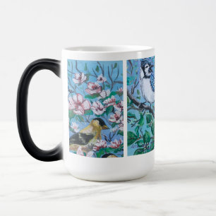 Bird Lovers Blue Hand Painted Art Magic Mug