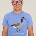 Bird Lovers Canada Goose Illustration Personalized<br><div class="desc">Create a personalized accessory for bird lovers when you add your own custom message to this long sleeve t-shirt. This long sleeved graphic tee has a realistic style illustration of a Canada goose in brown, black and white. It's ready to be personalized with a name or message in white lettering....</div>