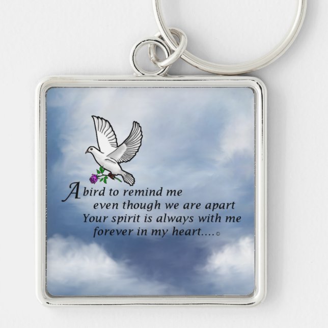 Bird Memorial Poem Keychain (Front)