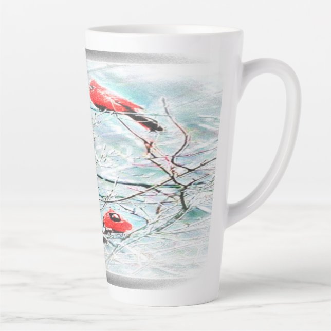 Bird Models: Cardinal Life 01-01 Latte Mug (Right)