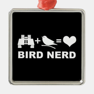 Bird Nerd Birdwatcher Birder Custom Colour Metal Ornament