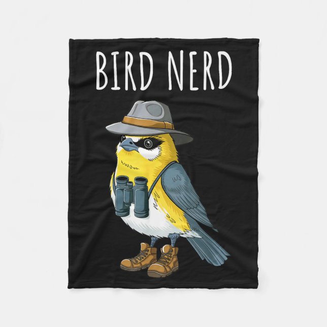 Bird Nerd Funny Bird Watching Birding Bird Lover W Fleece Blanket (Front)