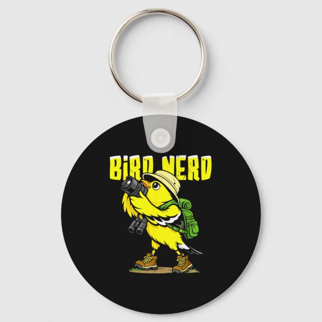 Bird nerd funny bird watching birds american keychain (Front)