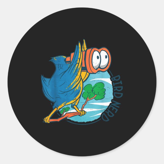 Bird Nerd Funny Bird Watching Birds Lover Ornithol Classic Round Sticker (Front)