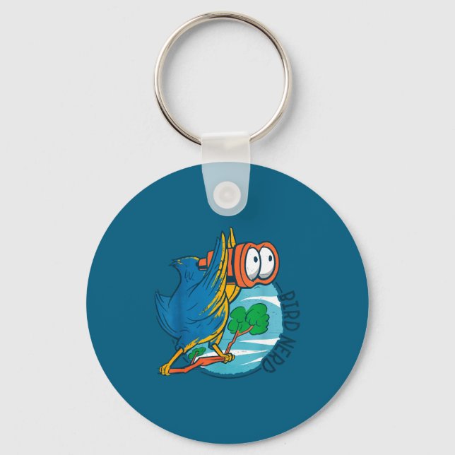 Bird Nerd Funny Bird Watching Birds Lover Ornithol Keychain (Front)