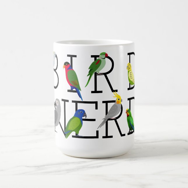 Bird Nerd Parrots Coffee Mug (Center)